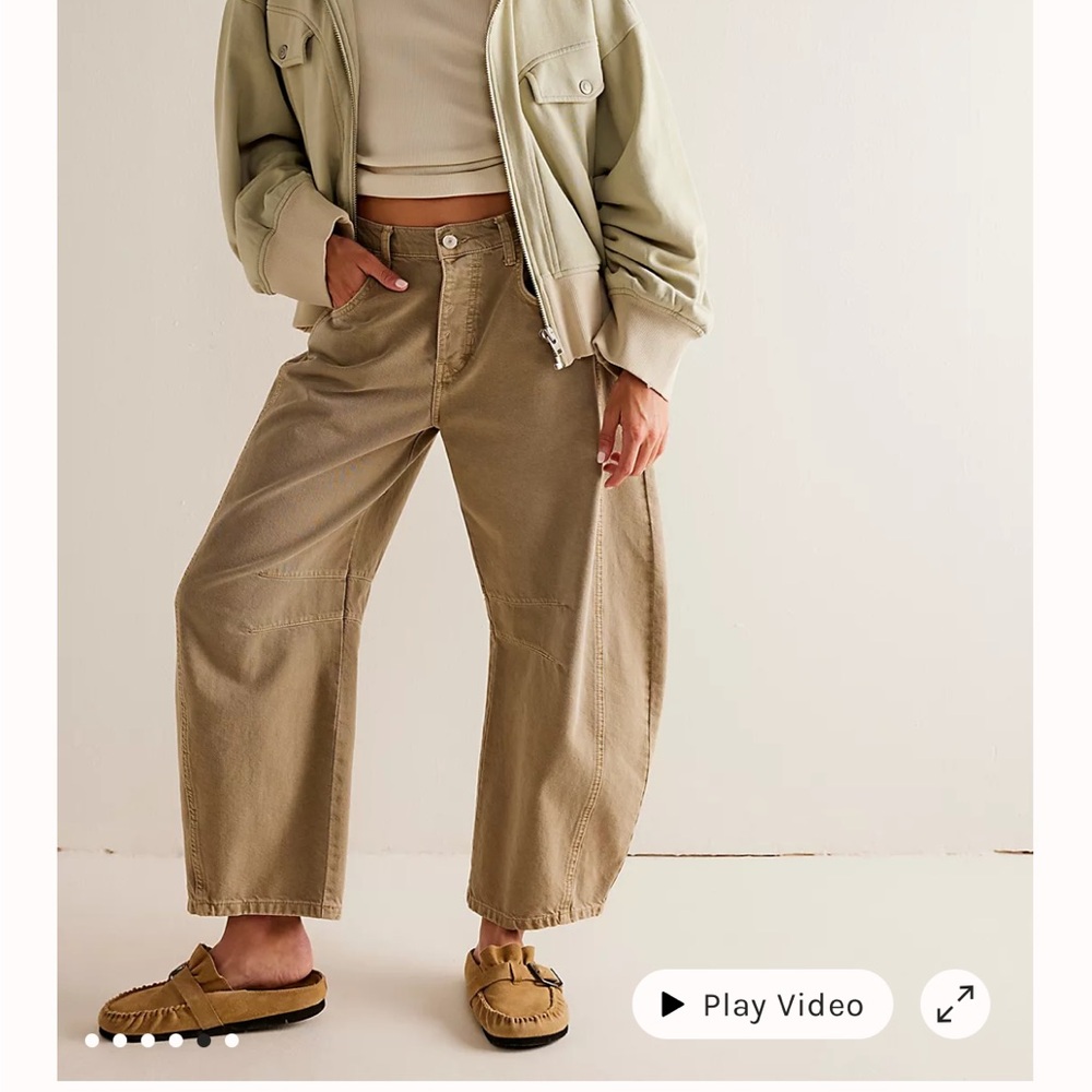 We The Free mid rise Barrel jeans Khaki Denim Pants 27